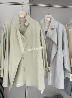 气质立领极简风中长款风衣女25新款高级感韩版宽松外套大衣13503