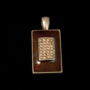 给力美饰 欧美首饰商行 厂家直销供货 超值款金色暗红宝石项坠