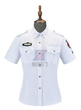 机场10款安检白色短袖衬衫夹克款衬衣空姐工作服夏装男女制服衬衣