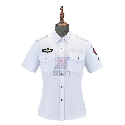 机场10款安检白色短袖衬衫夹克款衬衣空姐工作服夏装男女制服衬衣