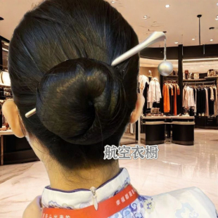 海航机场发簪南航空姐复古简约汉服配饰好贵典雅丸子头发钗银