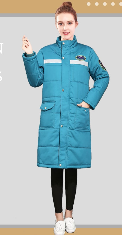 나이팅게일 간호사 코튼 자켓 실크 코튼 간호사 야간 근무 감기 보호 중국어 응급 처치 코튼 자켓 레이크 블루 남성과 여성