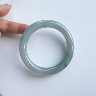 翡翠林 缅甸老坑冰种紫罗兰圆条翡翠手镯57天然A货春带彩莫奈花园