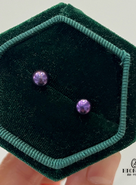 Hi Onion小众天然淡水珍珠馒头纯银耳钉哥特黑红紫色小众个性耳夹