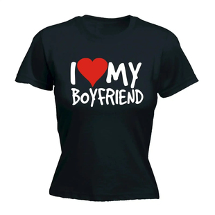 I Love My Boyfriend T shirt 新款我爱我男朋友印花女士夏季T恤