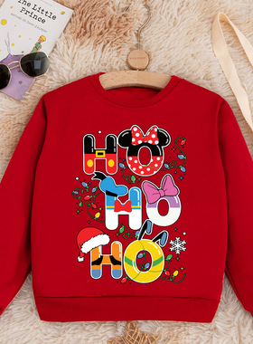 Ho Ho Ho Christmas Mouse Sweater 儿童红色圣诞节卫衣圣诞衣服