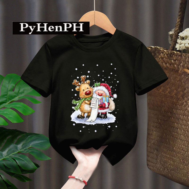 圣诞节圣诞T恤儿童夏季上衣