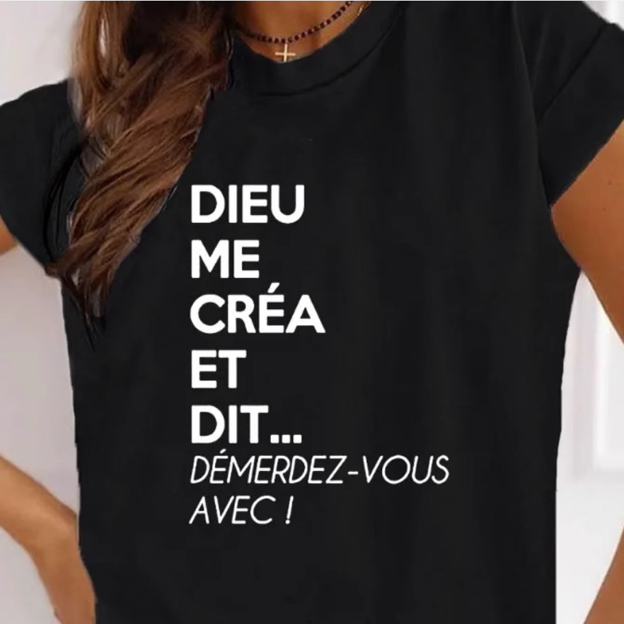 Russian Letter T shirt 个性时尚俄罗斯字母印花女士T恤圆领上衣
