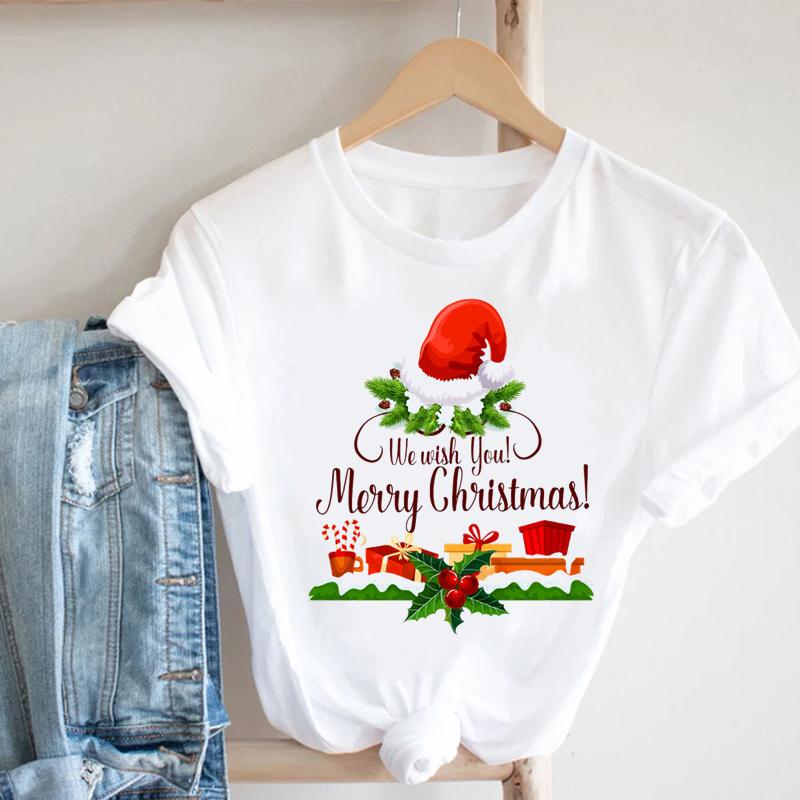 Merry Christmas T shirt  2023圣诞节短袖T恤休闲大码亲子上衣