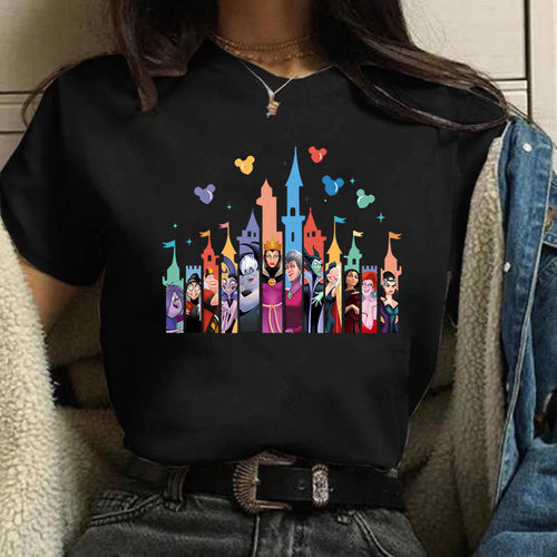 Villains T shirt 欧美潮流女巫印花T恤小众风夏季百搭女士体恤衫