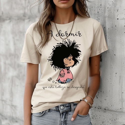 Mafalda T shirt 卡通可爱女孩玛法达印花女士大码夏季百搭体恤衫