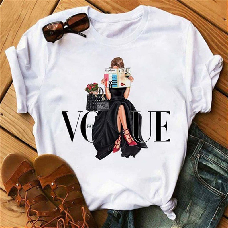 时尚潮款vogue公主印花短袖