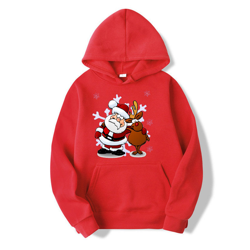 Christmas Hoodies 2023卡通圣诞老人麋鹿连帽卫衣薄款秋季帽衫