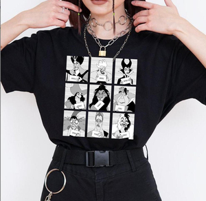 Villains Bad Girl T shirt 欧美风潮牌女士夏季短袖T恤黑色上衣