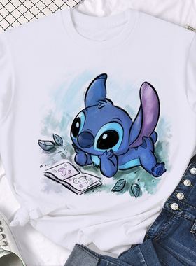 Lilo Stitch T Shirt Women 时尚卡通史迪仔星际宝贝女T恤休闲