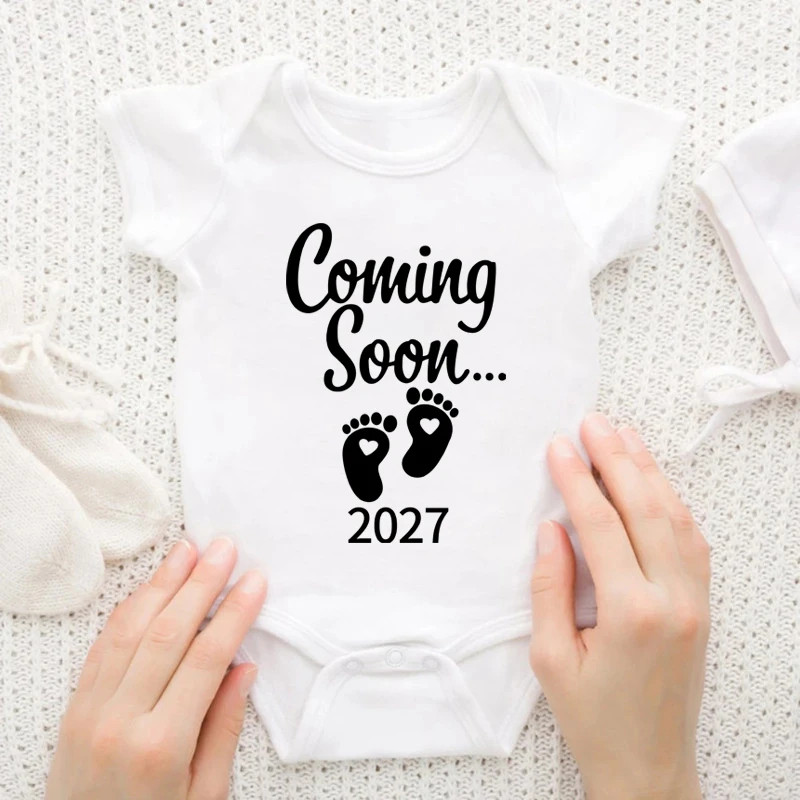 Coming Soon 2027 Bodysuit 新生儿宝宝纯棉哈衣爬爬服2027连体衣