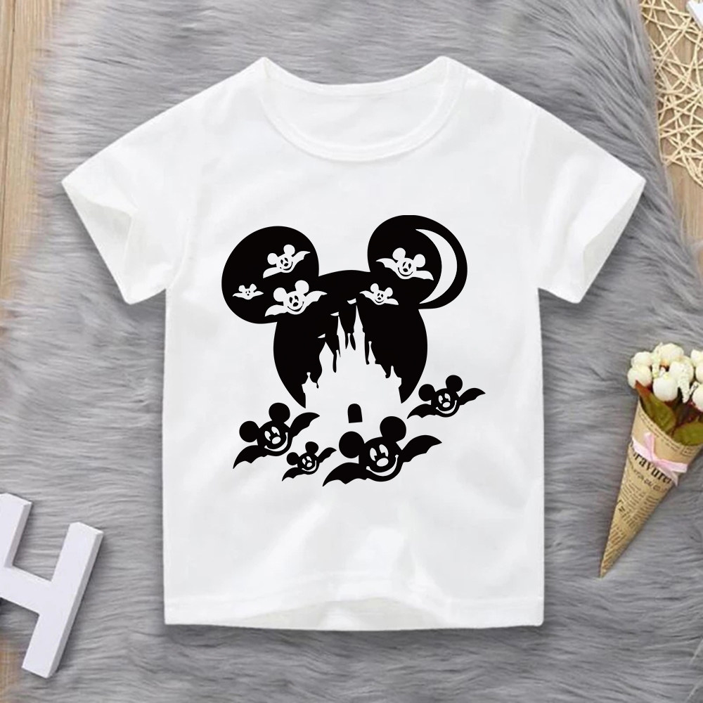 Happy Halloween T shirt 卡通蝙蝠印花万圣节T恤男女短袖亲子装