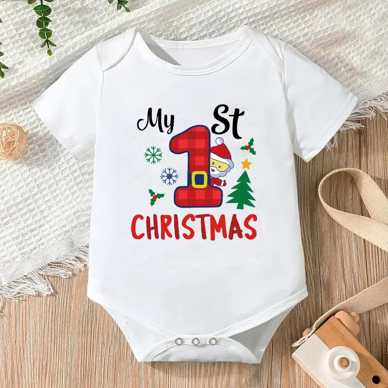 Christmas Bodysuit 宝宝圣诞哈衣爬爬服个性第一个圣诞节包屁衣