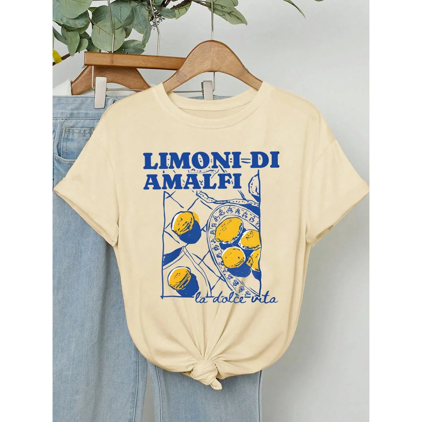 Lemon T shirt 韩版时尚女装上衣柠檬印花休闲大码T恤女打底衫