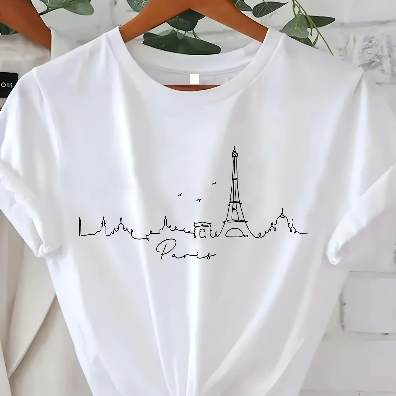 Paris T shirt 欧美时尚巴黎印花女士T恤休闲圆领短袖体恤亲子装