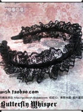 『Devil』哥特lolita萌可爱COS漫展日常黑色百搭层叠蕾丝发饰发箍