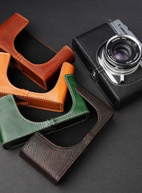 手工牛皮 佳能QL17 QL19 Giii G3保护套QL17二三代皮套胶片相机包