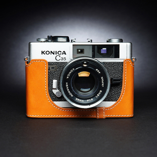 真牛皮Konica柯尼卡C35 EF3 FD AUTO S3相机包胶片机保护套壳配件