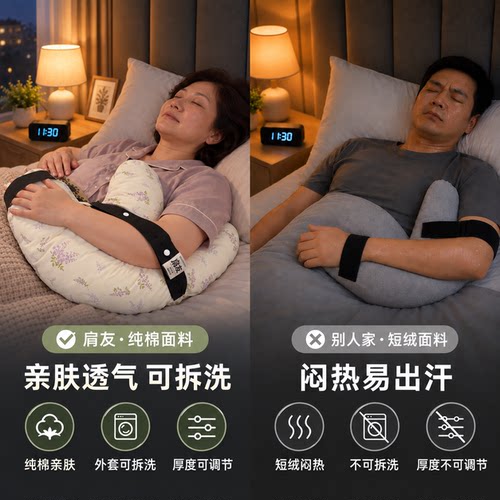肩友肩袖损伤睡觉神器肩袖肩部支撑枕柔软缓解肩部枕术后舒适侧睡
