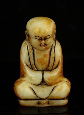 天然精雕把件新疆和田玉送证书