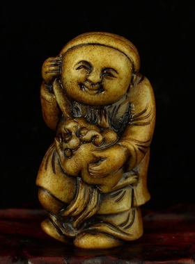 天然精雕把件新疆和田玉送证书