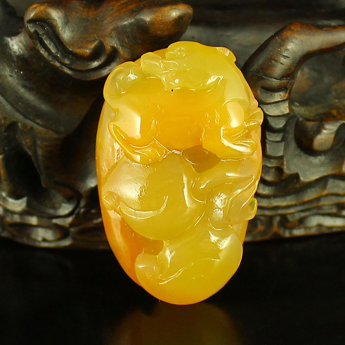 包邮 黄龙玉 精工雕刻 挂件吊坠 招财貔貅