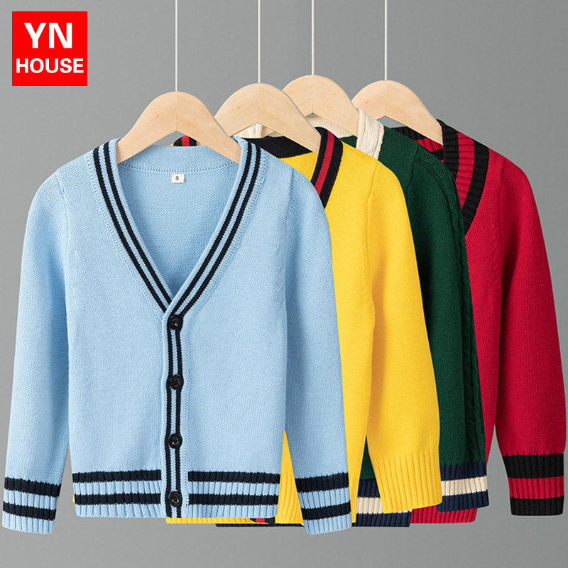 深圳小学生统一礼服校服2023春秋新款男女童全棉毛衣马甲韩版