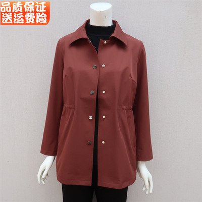 中老年大码风衣妈妈装中长款外套