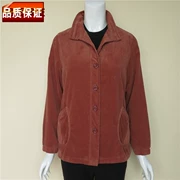 Áo khoác cotton cho mẹ áo khoác ngoài cho phụ nữ trung niên áo khoác mùa xuân và mùa thu mới 4050 áo khoác ngoài bằng vải nhung - Quần áo của mẹ