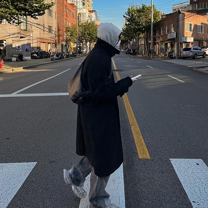 小众设计中长款毛呢大衣碧舍冬季