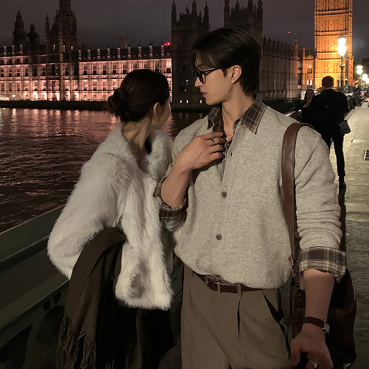 美式设计感针织开衫男士轻奢毛衣