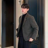 新款 韩版 轻熟风西服短款 碧舍春季 休闲显瘦潮流垫肩复古西装 外套男