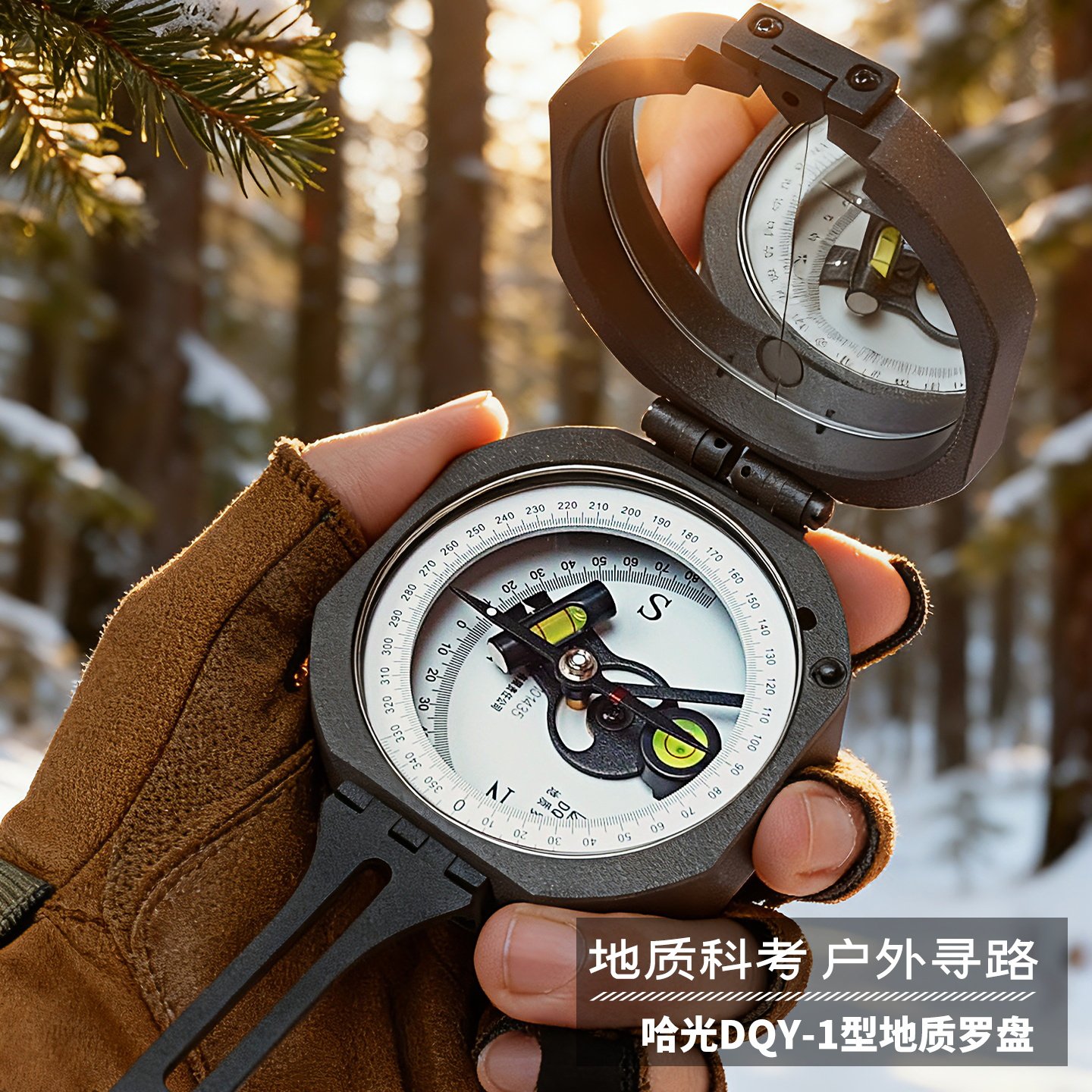 哈尔滨地质罗盘仪DQY-1户外多功能指南北针测倾角高精度勘探工具