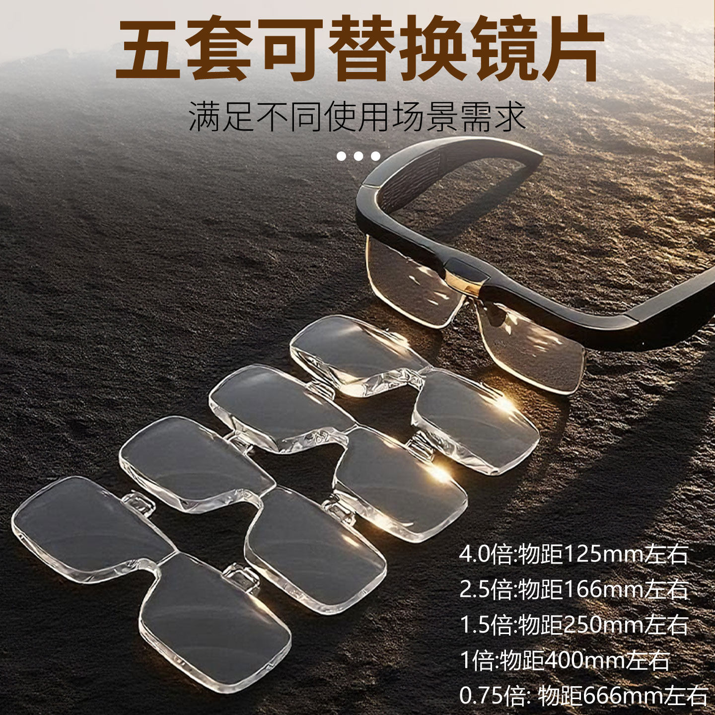 头戴式放大镜带灯充电老年人阅读高清看书手机药瓶用随身携带眼镜