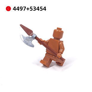 维乐斯 小颗粒积木小人仔手持场景配散件4497武器长矛长斧MOC玩具