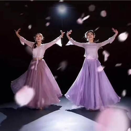 原创古典舞裙子国风飘半身裙