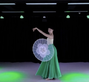 叠舞倾城 1080度大摆长裙锦丝皱纱飘逸轻薄双层风古典舞定制裙摆