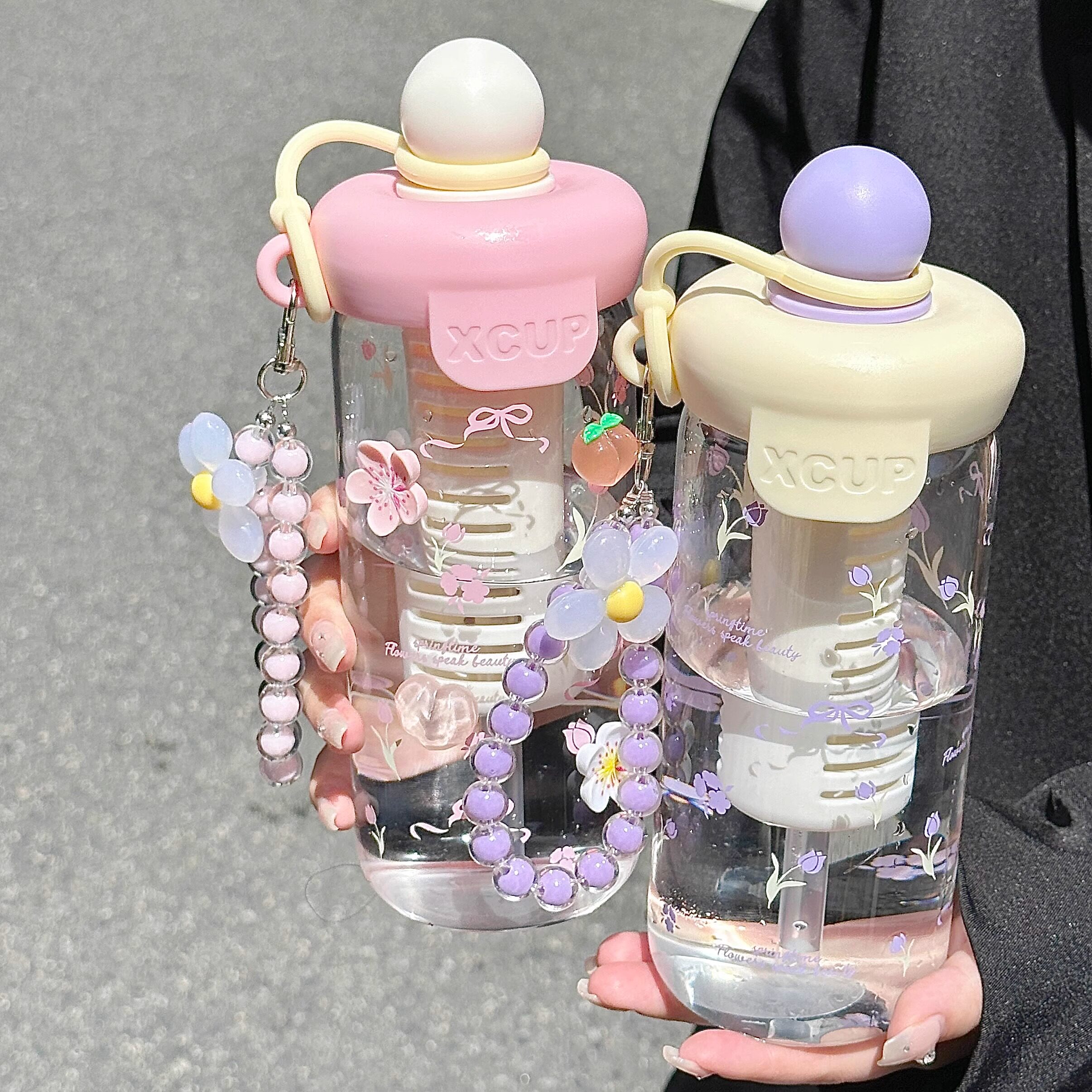 防摔杯子2025新款女高颜值高硼硅玻璃杯茶杯女士个人专用吸管水杯