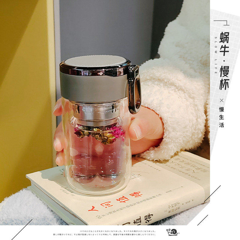 高颜值玻璃杯双层中式高硼硅杯子