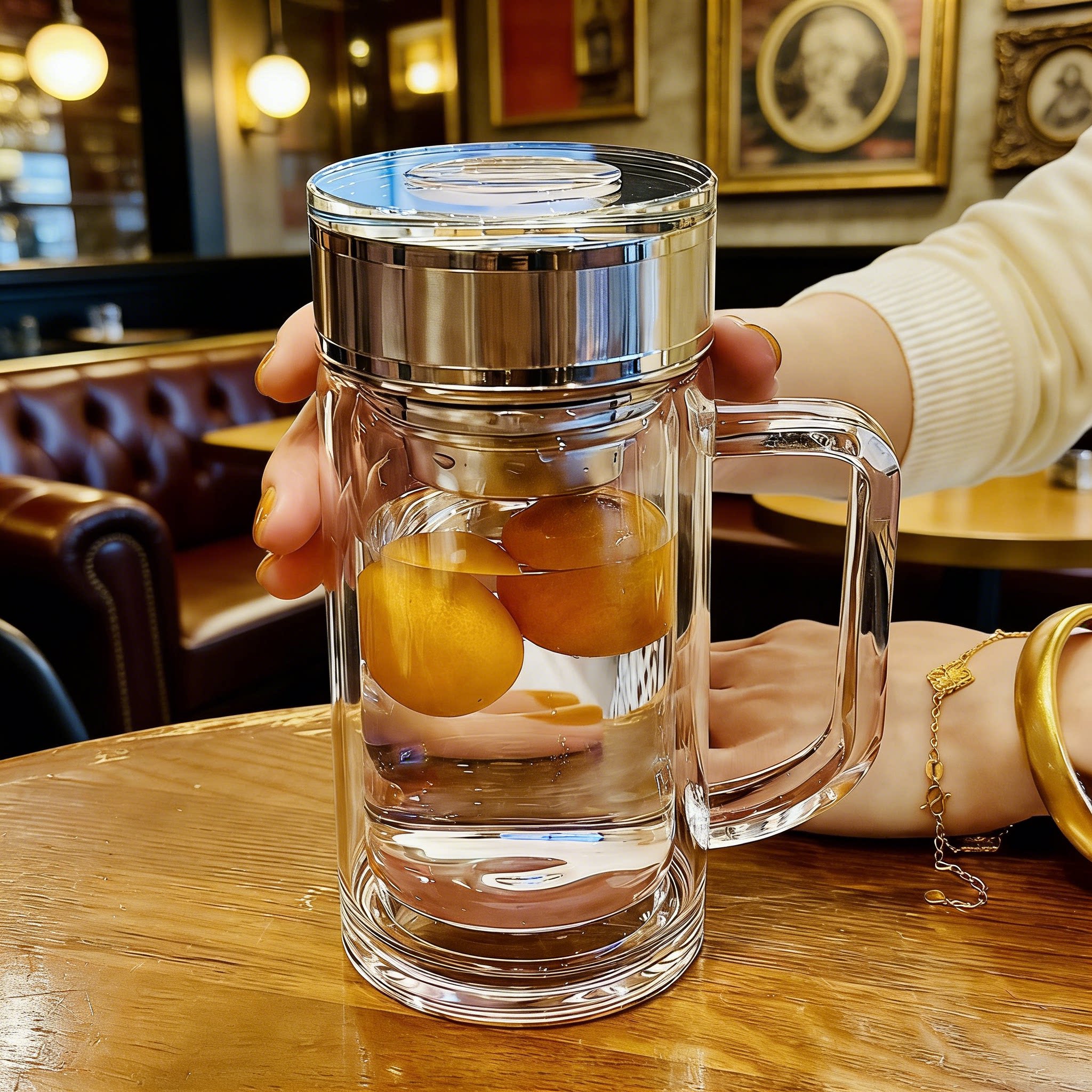 高级感轻奢高颜值男士个人专用茶水分离泡茶杯子双层高硼硅玻璃杯