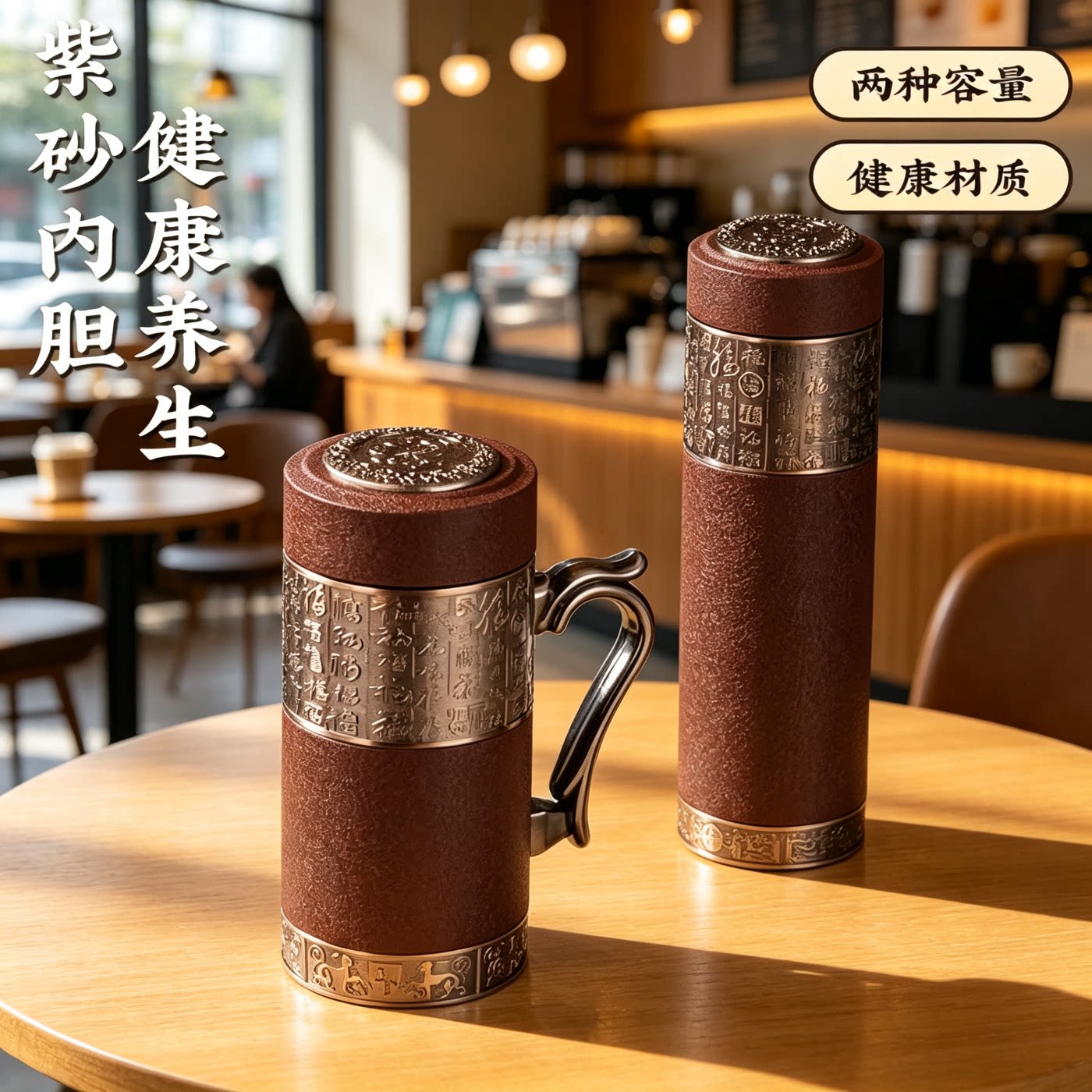 高端茶杯紫砂办公室保温杯