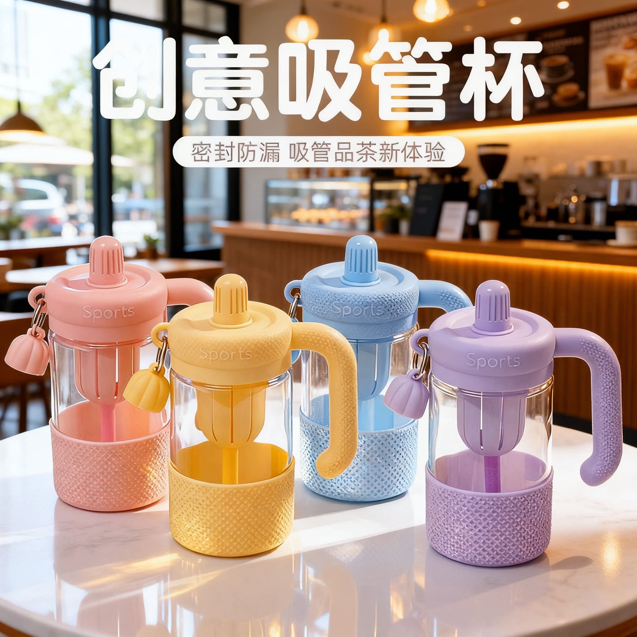 便携玻璃泡茶杯耐高温水杯
