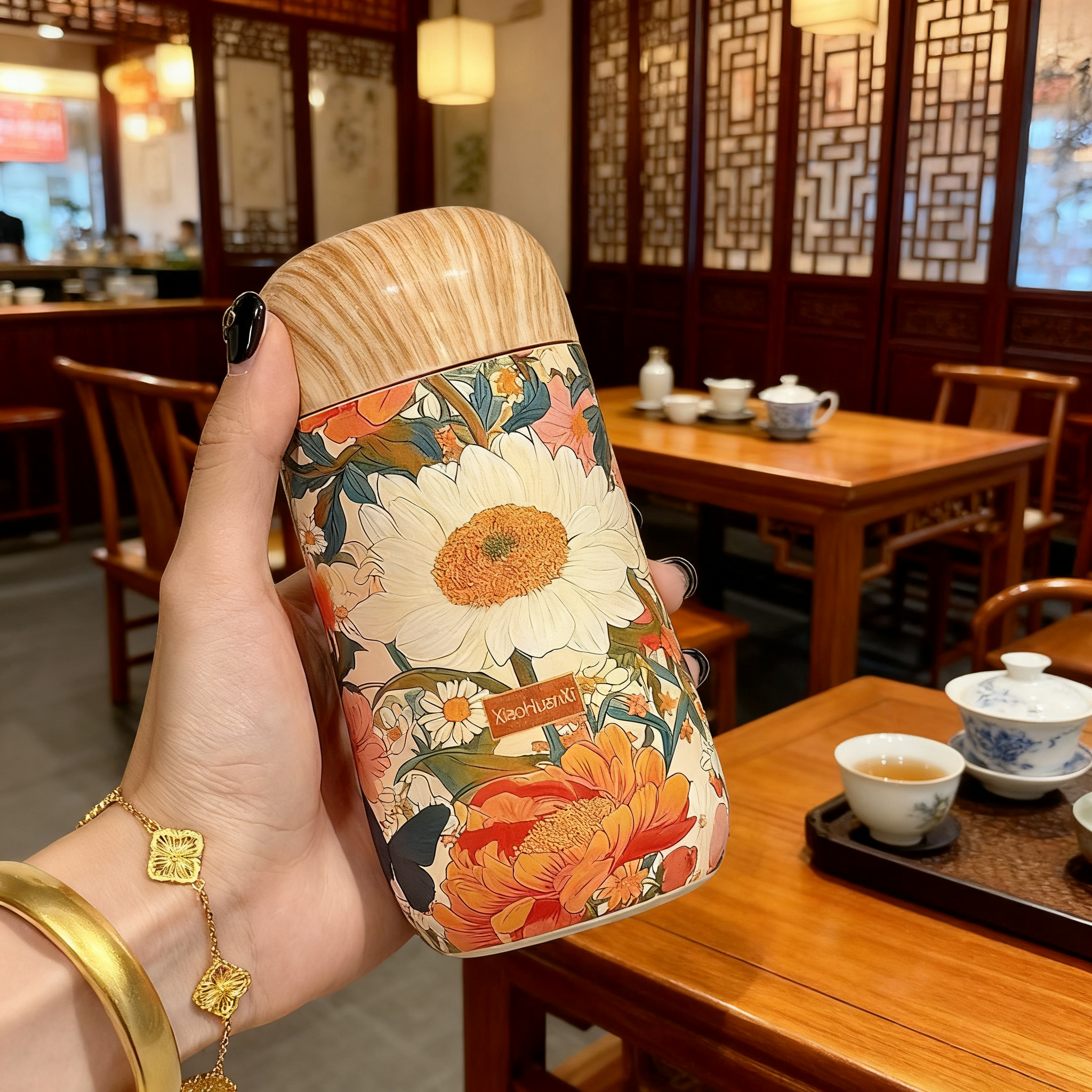 中式国潮复古水杯女生小巧外带便携保温杯女士高颜值2025新款304