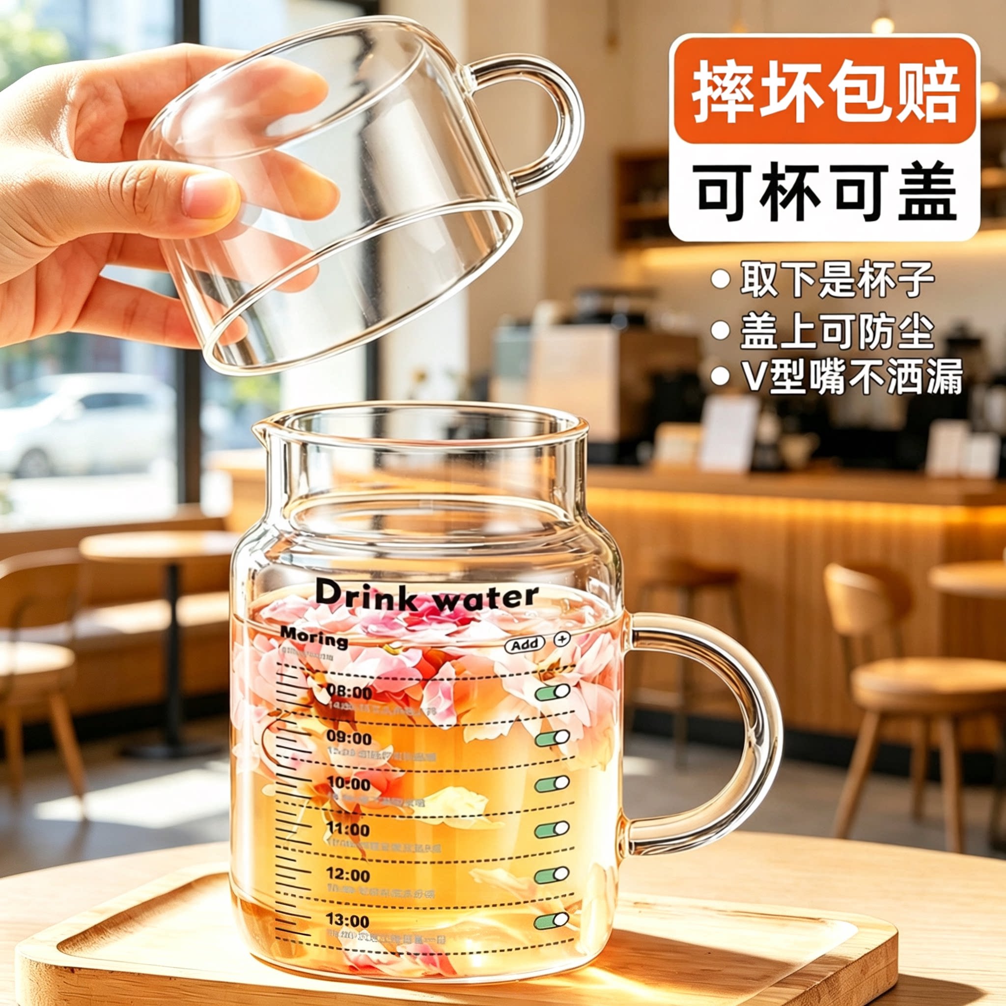 大容量水杯耐高温办公室水杯1L