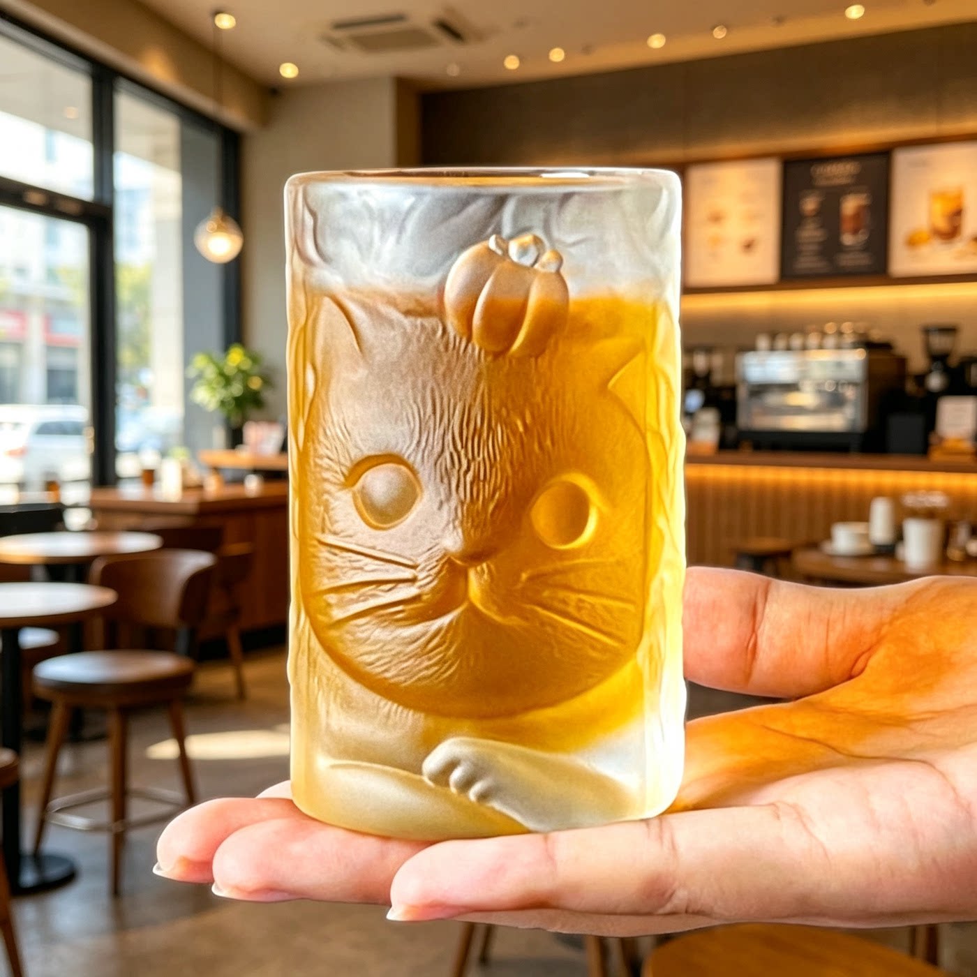 新款猫咪茶杯主人杯个人专用功夫茶品茗杯玻璃水杯喝茶杯子高级感